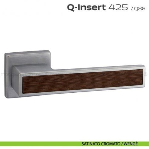 Maniglia in legno per porta 425 Q-Insert Reguitti satinato cromato / wengè