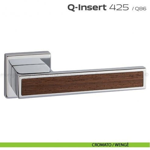 Maniglia in legno per porta 425 Q-Insert Reguitti cromato / wengè