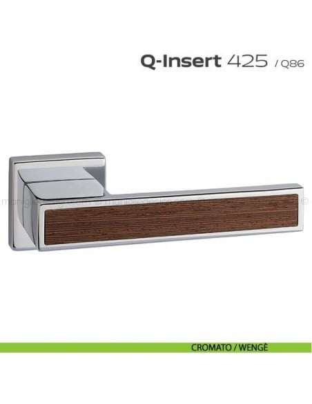Maniglia in legno per porta 425 Q-Insert Reguitti cromato / wengè