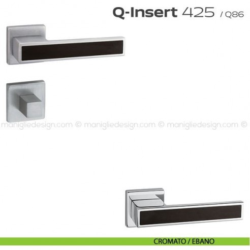 Maniglia in legno per porta con nottolino 425 Q-Insert Reguitti cromato / ebano