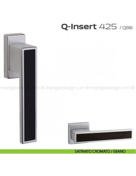 Maniglia in legno per finestra martellina 425 Q-Insert Reguitti satinato cromato / ebano