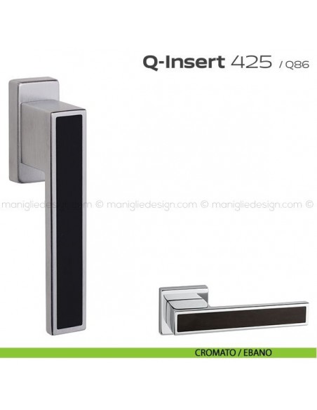 Maniglia in legno per finestra martellina 425 Q-Insert Reguitti cromato / ebano