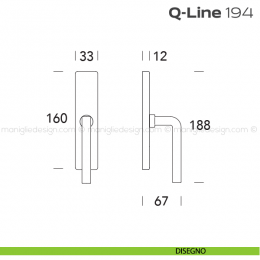 Maniglia per finestra cremonese 194 Q-Line Reguitti 2