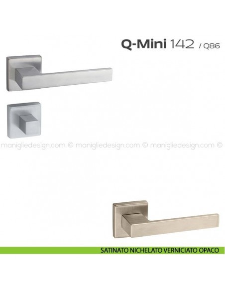 Maniglia per porta con nottolino 142 Q-Mini Reguitti satinato nichelato verniciato opaco