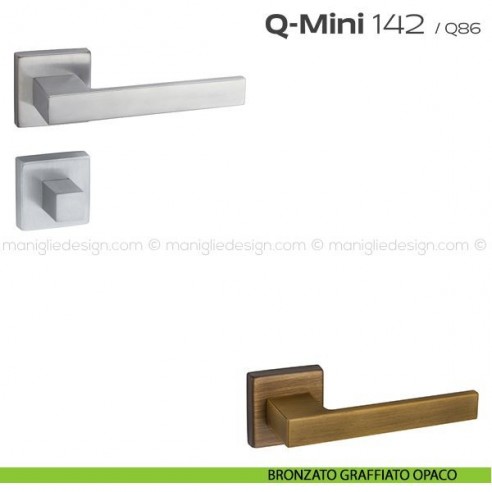 Maniglia per porta con nottolino 142 Q-Mini Reguitti bronzo graffiato opaco