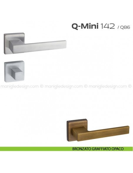 Maniglia per porta con nottolino 142 Q-Mini Reguitti bronzo graffiato opaco