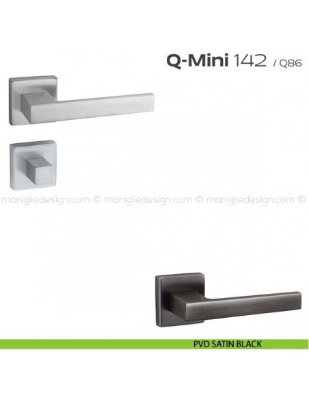 Maniglia per porta con nottolino 142 Q-Mini Reguitti PVD satin black