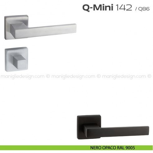 Maniglia per porta con nottolino 142 Q-Mini Reguitti nero opaco RAL 9005