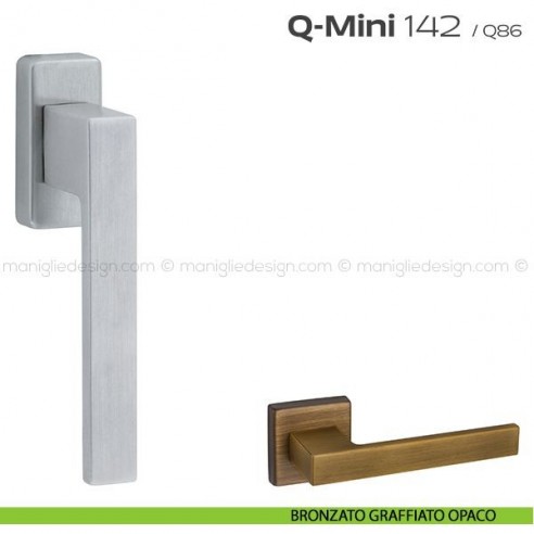 Maniglia per finestra martellina 142 Q-Mini Reguitti bronzo graffiato opaco