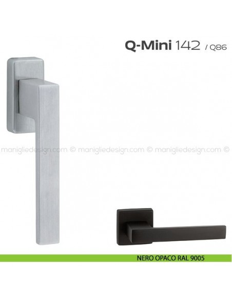 Maniglia per finestra martellina 142 Q-Mini Reguitti nero opaco RAL 9005