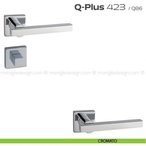 Maniglia per porta con nottolino 423 Q-Plus Reguitti cromato