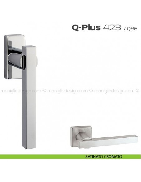 Maniglia per finestra martellina 423 Q-Plus Reguitti satinato cromato