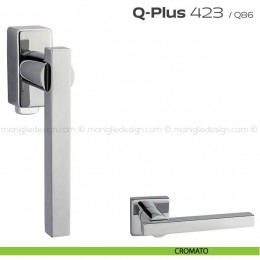 Maniglia per finestra DK con pulsante su placca 423 Q-Plus Reguitti 2