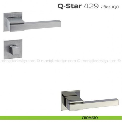 Maniglia per porta con nottolino 429 Q-Star Flat Reguitti cromato