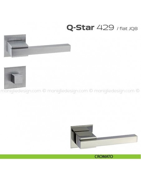 Maniglia per porta con nottolino 429 Q-Star Flat Reguitti cromato