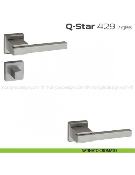 Maniglia per porta con nottolino 429 Q-Star Reguitti satinato cromato