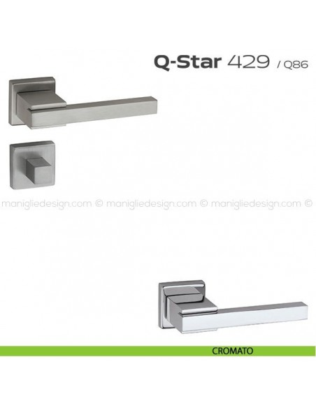 Maniglia per porta con nottolino 429 Q-Star Reguitti cromato