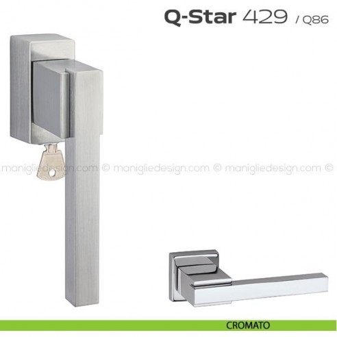 Maniglia per finestra martellina DK con chiave 429 Q-Star Reguitti cromato
