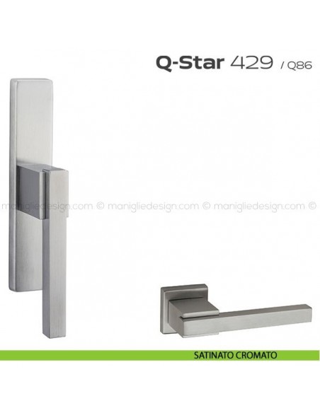 Maniglia per finestra cremonese 429 Q-Star Reguitti satinato cromato