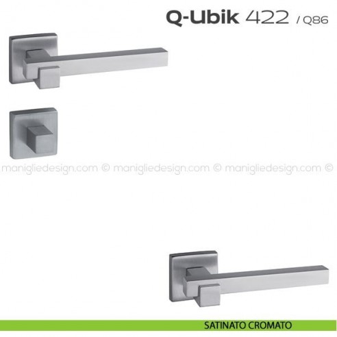 Maniglia per porta con nottolino 422 Q-Ubik Reguitti satinato cromato