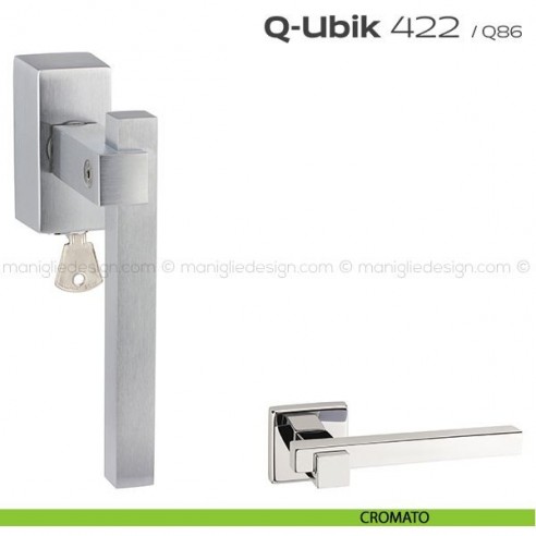 Maniglia per finestra martellina DK con chiave 422 Q-Ubik Reguitti cromato