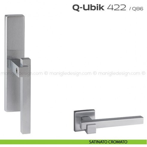Maniglia per finestra cremonese 422 Q-Ubik Reguitti satinato cromato