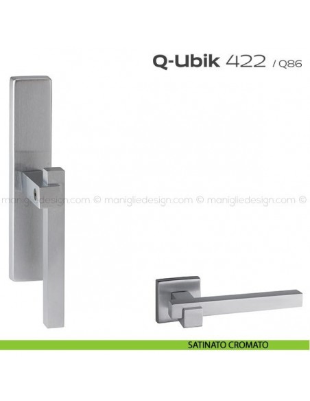 Maniglia per finestra cremonese 422 Q-Ubik Reguitti satinato cromato