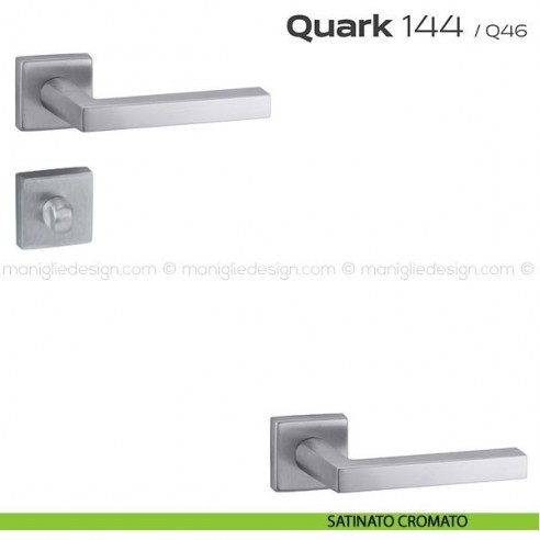 Maniglia per porta con nottolino 144 Quark Reguitti satinato cromato