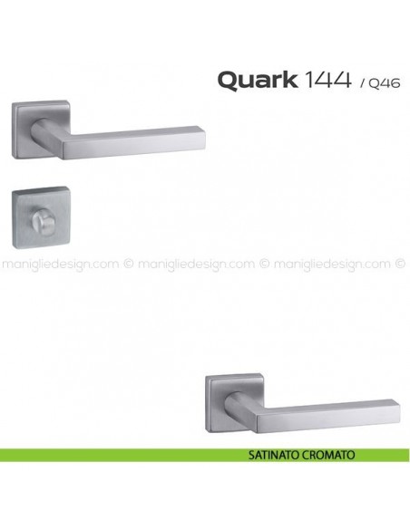 Maniglia per porta con nottolino 144 Quark Reguitti satinato cromato