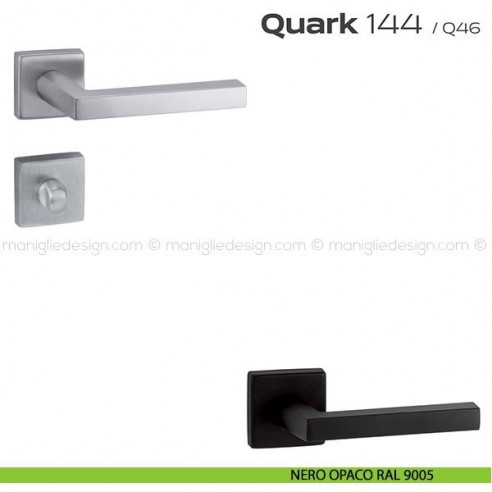Maniglia per porta con nottolino 144 Quark Reguitti nero opaco RAL 9005