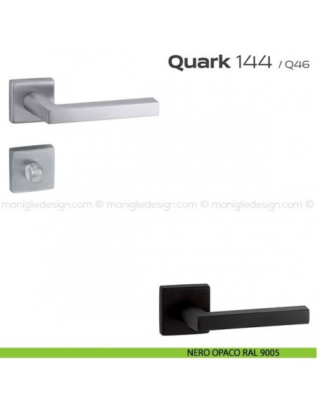 Maniglia per porta con nottolino 144 Quark Reguitti nero opaco RAL 9005