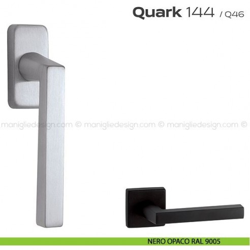 Maniglia per finestra martellina 144 Quark Reguitti nero opaco RAL 9005