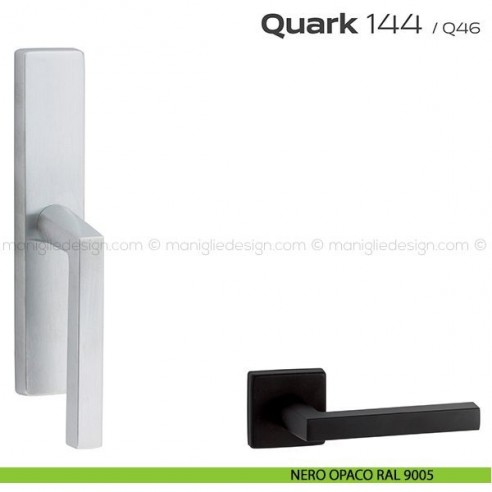 Maniglia per finestra cremonese 144 Quark Reguitti nero opaco RAL 9005