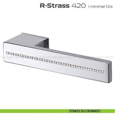 Maniglia con Swarovski per porta 420 R-Strass Minimal Reguitti strass su cromato