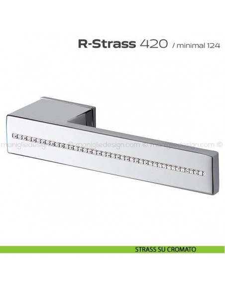 Maniglia con Swarovski per porta 420 R-Strass Minimal Reguitti strass su cromato