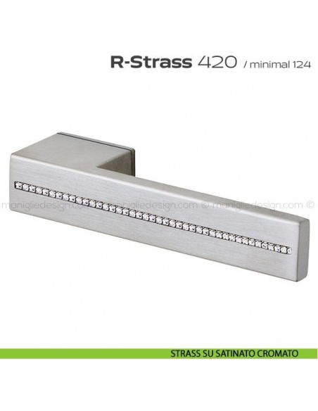 Maniglia con Swarovski per porta 420 R-Strass Minimal Reguitti strass su satinato cromato
