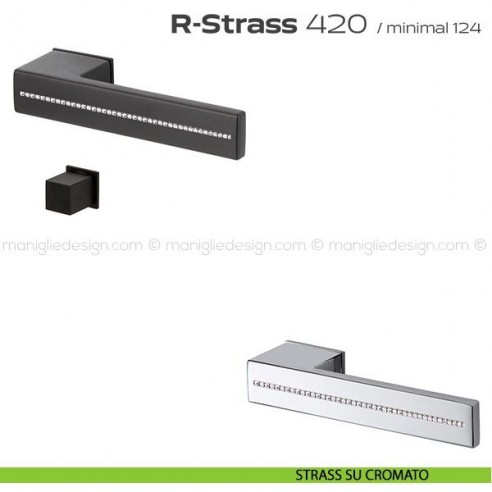 Maniglia Swarovski per porta con nottolino 420 R-Strass Minimal Reguitti strass su cromato