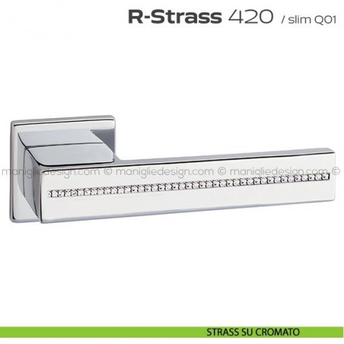 Maniglia con Swarovski per porta 420 R-Strass Reguitti strass su cromato