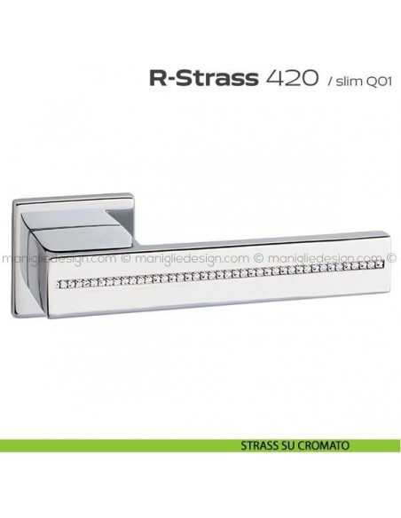 Maniglia con Swarovski per porta 420 R-Strass Reguitti strass su cromato