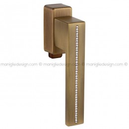 Maniglia con Swarovski per finestra DK con pulsante su placca 420 R-Strass Reguitti