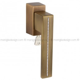 Maniglia con Swarovski per finestra martellina DK con chiave 420 R-Strass Reguitti