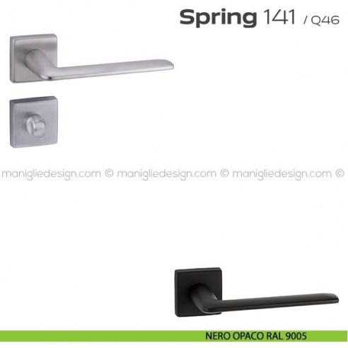 Maniglia per porta con nottolino 141 Spring Q. Reguitti nero opaco RAL 9005