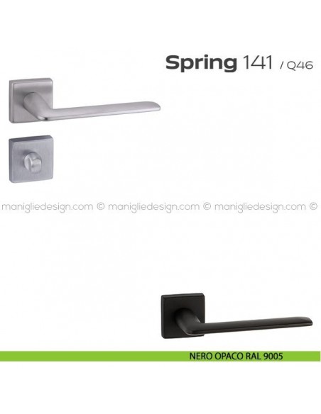 Maniglia per porta con nottolino 141 Spring Q. Reguitti nero opaco RAL 9005