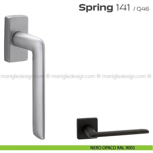 Maniglia per finestra martellina 141 Spring Q. Reguitti nero opaco RAL 9005