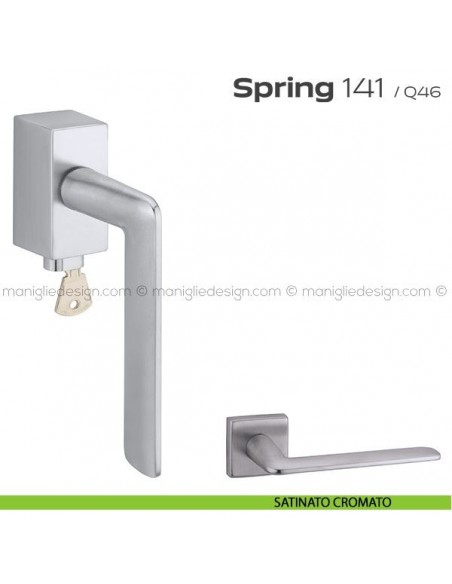 Maniglia per finestra martellina DK con chiave 141 Spring Q. Reguitti satinato cromato