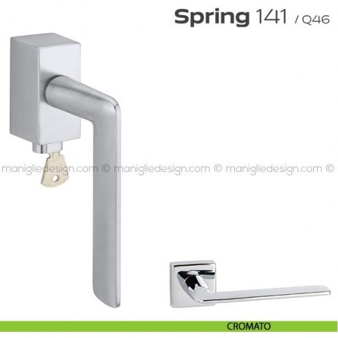 Maniglia per finestra martellina DK con chiave 141 Spring Q. Reguitti cromato