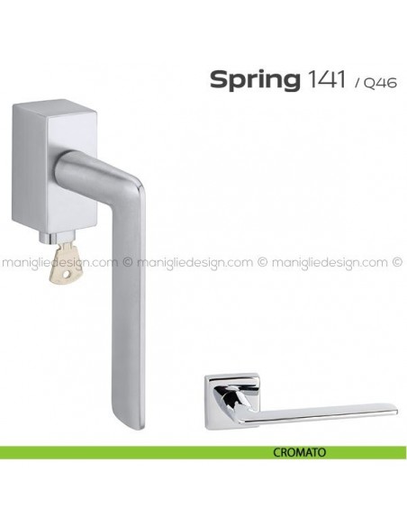 Maniglia per finestra martellina DK con chiave 141 Spring Q. Reguitti cromato
