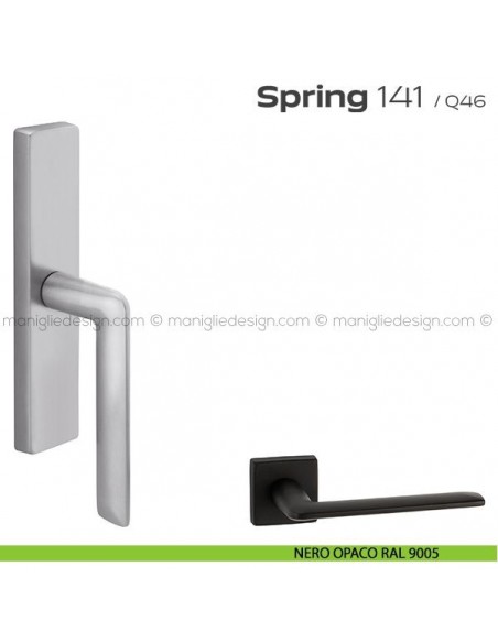 Maniglia per finestra cremonese 141 Spring Q, Reguitti nero opaco RAL 9005