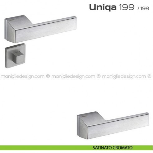 Maniglia per porta con nottolino 199 Uniqa Reguitti satinato cromato
