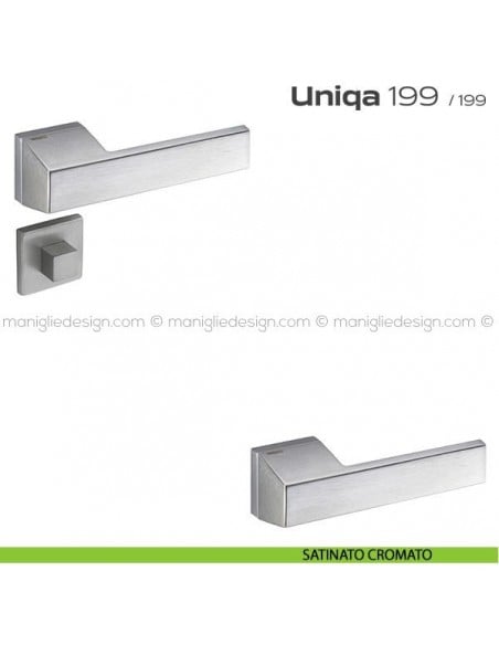 Maniglia per porta con nottolino 199 Uniqa Reguitti satinato cromato